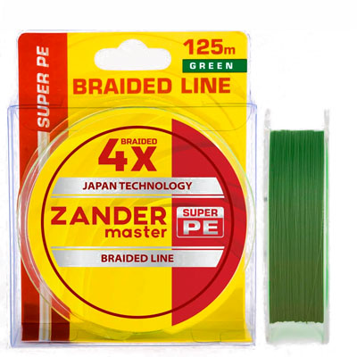 Шнур Zander Master Extra Braided Line 4x  0.10мм 4.23кг 125м зеленый - купить по доступной цене Интернет-магазине Наутилус
